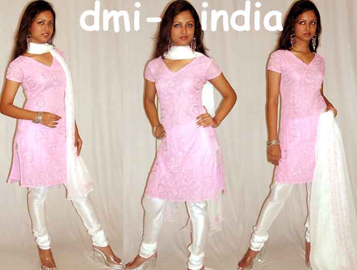 Pink Silver Churidar