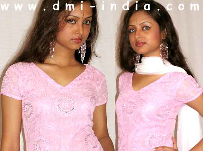 Pink Silver Churidar